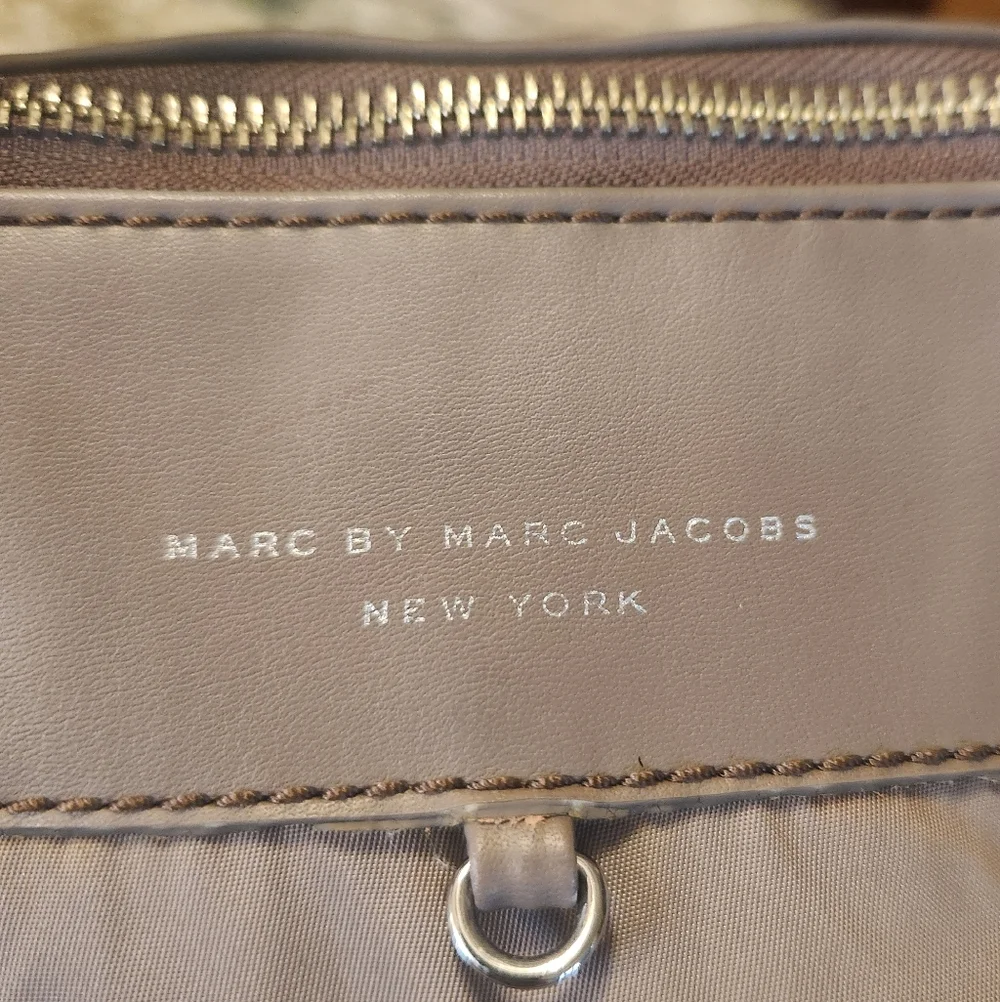 Marc by Marc Jacobs Handbag, Nylon, Elizababy Diaper Baby Tote, Tan Gray GUC